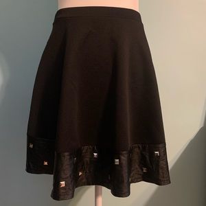 Black High Waisted Skater Skirt